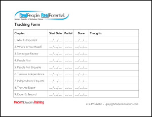 PDF tracking form to follow status during the course.